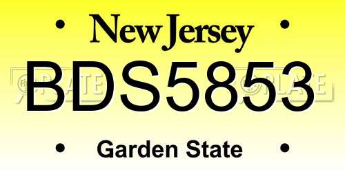 BDS5853 New Jersey License Plate