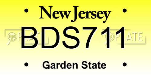 BDS711 New Jersey License Plate