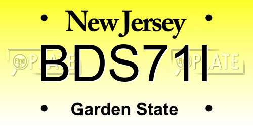 BDS71I New Jersey License Plate