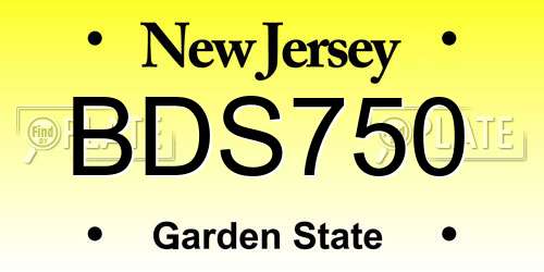 BDS750 New Jersey License Plate