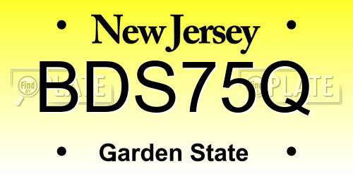 BDS75Q New Jersey License Plate