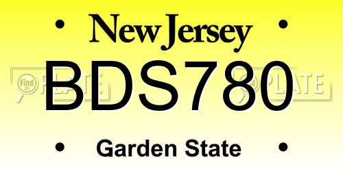 BDS780 New Jersey License Plate