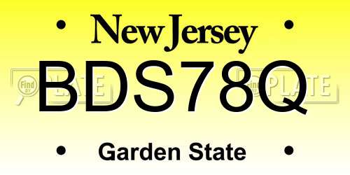 BDS78Q New Jersey License Plate