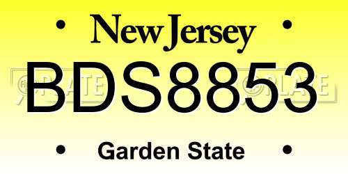 BDS8853 New Jersey License Plate