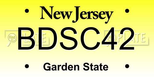 BDSC42 New Jersey License Plate