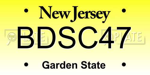 BDSC47 New Jersey License Plate