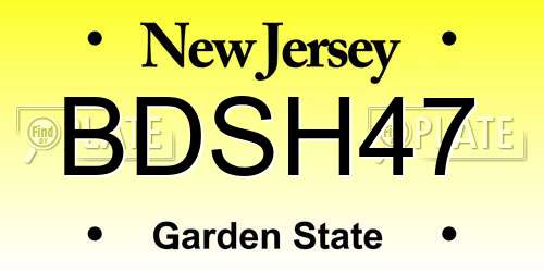 BDSH47 New Jersey License Plate