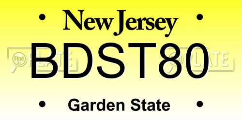 BDST80 New Jersey License Plate