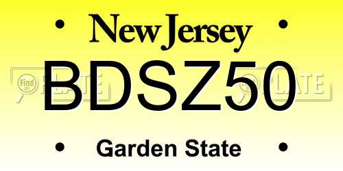 BDSZ50 New Jersey License Plate