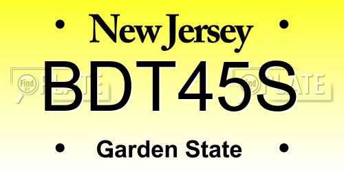BDT45S New Jersey License Plate