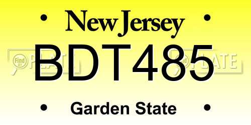 BDT485 New Jersey License Plate