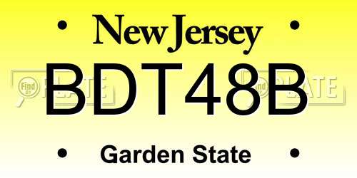 BDT48B New Jersey License Plate