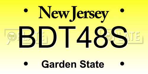 BDT48S New Jersey License Plate