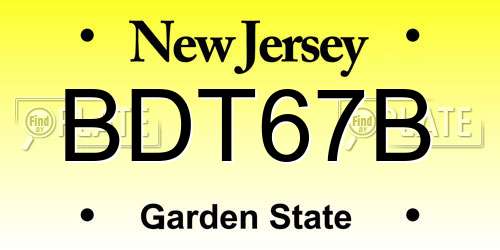 BDT67B New Jersey License Plate