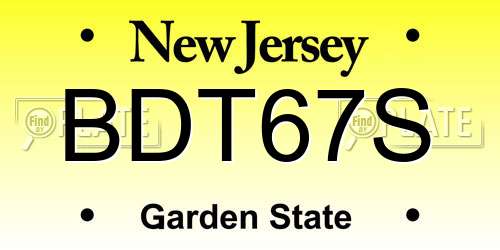 BDT67S New Jersey License Plate
