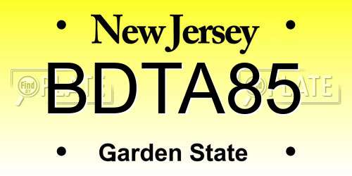 BDTA85 New Jersey License Plate