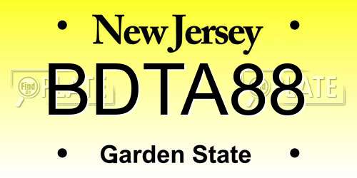 BDTA88 New Jersey License Plate