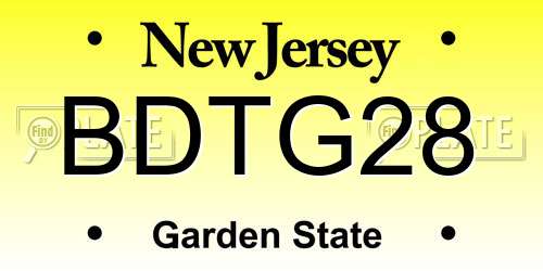 BDTG28 New Jersey License Plate