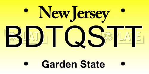 BDTQSTT New Jersey License Plate