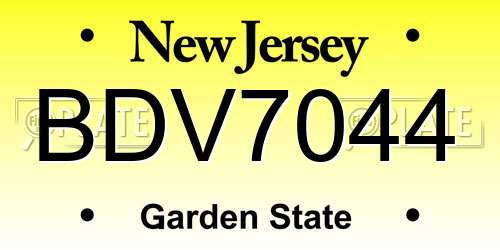 BDV7044 New Jersey License Plate