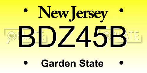 BDZ45B New Jersey License Plate
