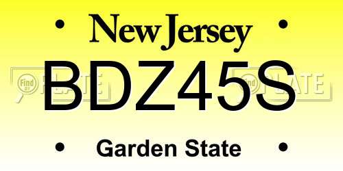 BDZ45S New Jersey License Plate
