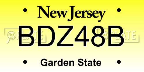 BDZ48B New Jersey License Plate
