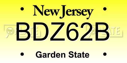 BDZ62B New Jersey License Plate