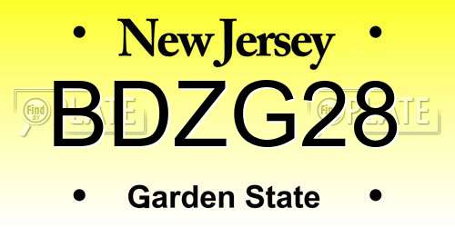 BDZG28 New Jersey License Plate