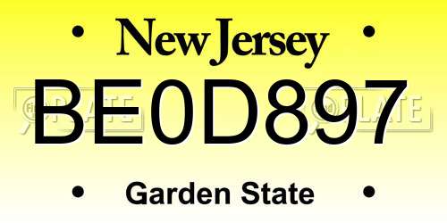 BE0D897 New Jersey License Plate
