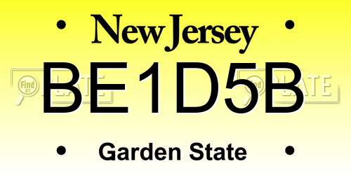 BE1D5B New Jersey License Plate