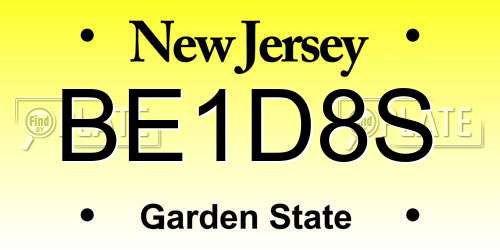 BE1D8S New Jersey License Plate