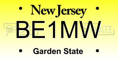 BE1MW New Jersey License Plate