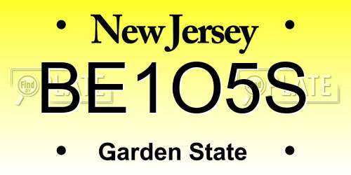 BE1O5S New Jersey License Plate