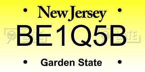 BE1Q5B New Jersey License Plate