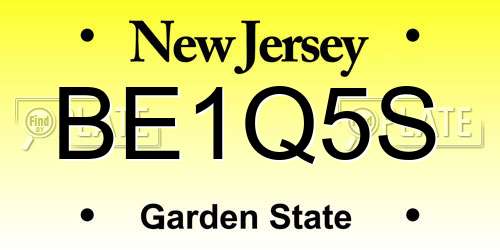 BE1Q5S New Jersey License Plate