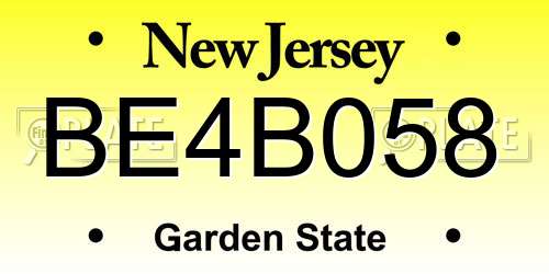BE4B058 New Jersey License Plate