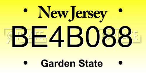 BE4B088 New Jersey License Plate