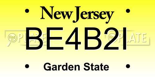 BE4B2I New Jersey License Plate