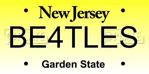 BE4TLES New Jersey License Plate
