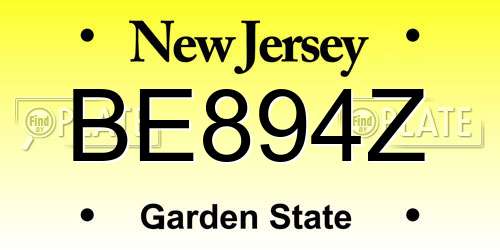 BE894Z New Jersey License Plate