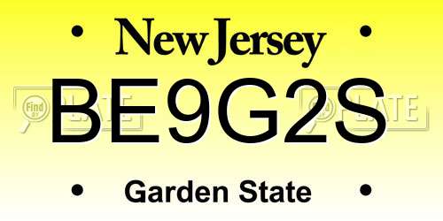 BE9G2S New Jersey License Plate