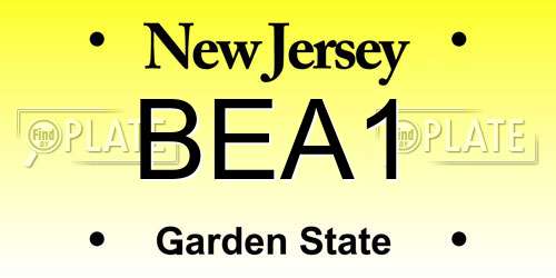 BEA1 New Jersey License Plate