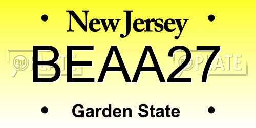BEAA27 New Jersey License Plate