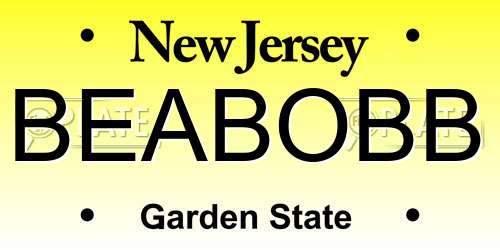 BEABOBB New Jersey License Plate