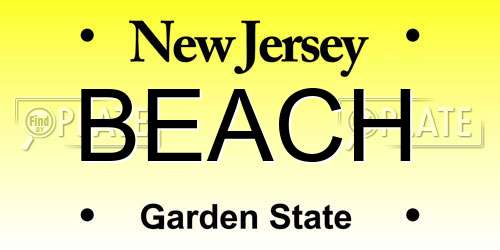 BEACH New Jersey License Plate