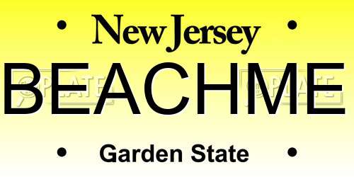BEACHME New Jersey License Plate