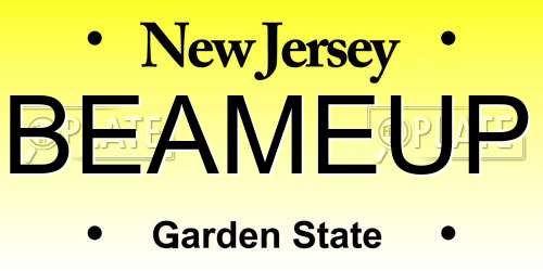 BEAMEUP New Jersey License Plate