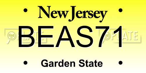 BEAS71 New Jersey License Plate