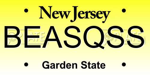 BEASQSS New Jersey License Plate